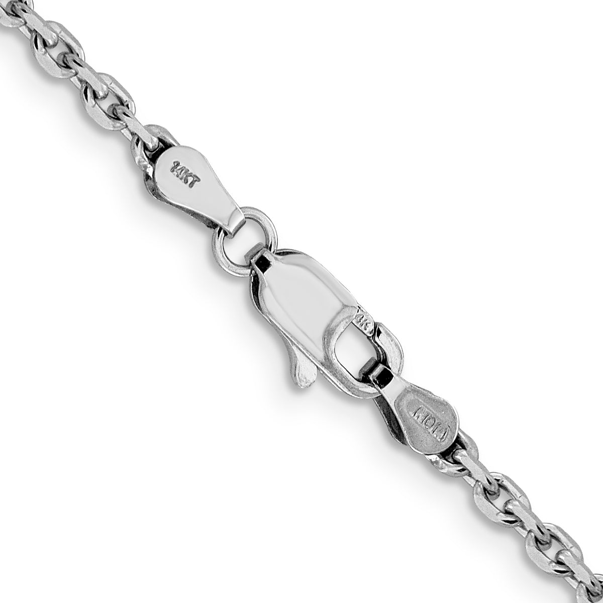 Gold (10K & 14K) Diamond-Cut Cable Chain - 14k White Gold / 16 in / 2.5 mm