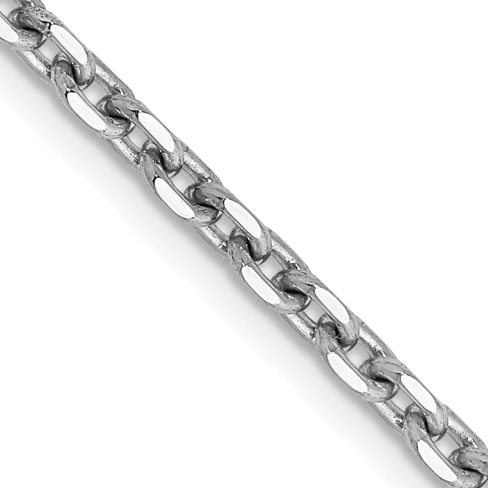 Gold (10K & 14K) Diamond-Cut Cable Chain - 14k White Gold / 16 in / 2.5 mm