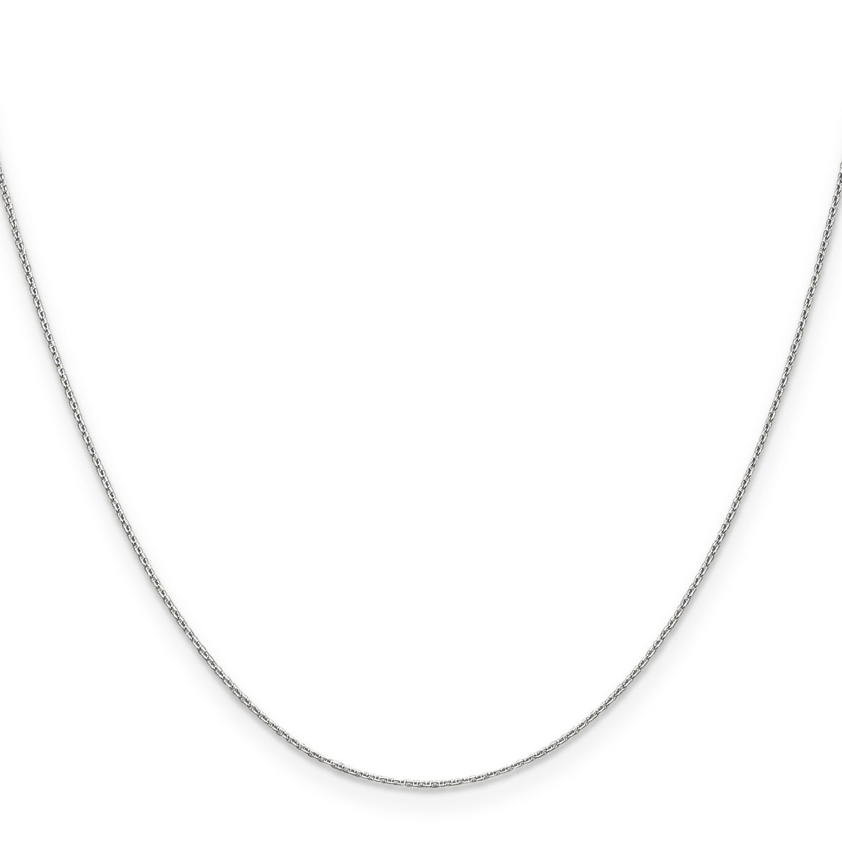 Gold (10K & 14K) Diamond-Cut Round Open Link Cable Chain - 14k White Gold / 16 in / 0.65 mm
