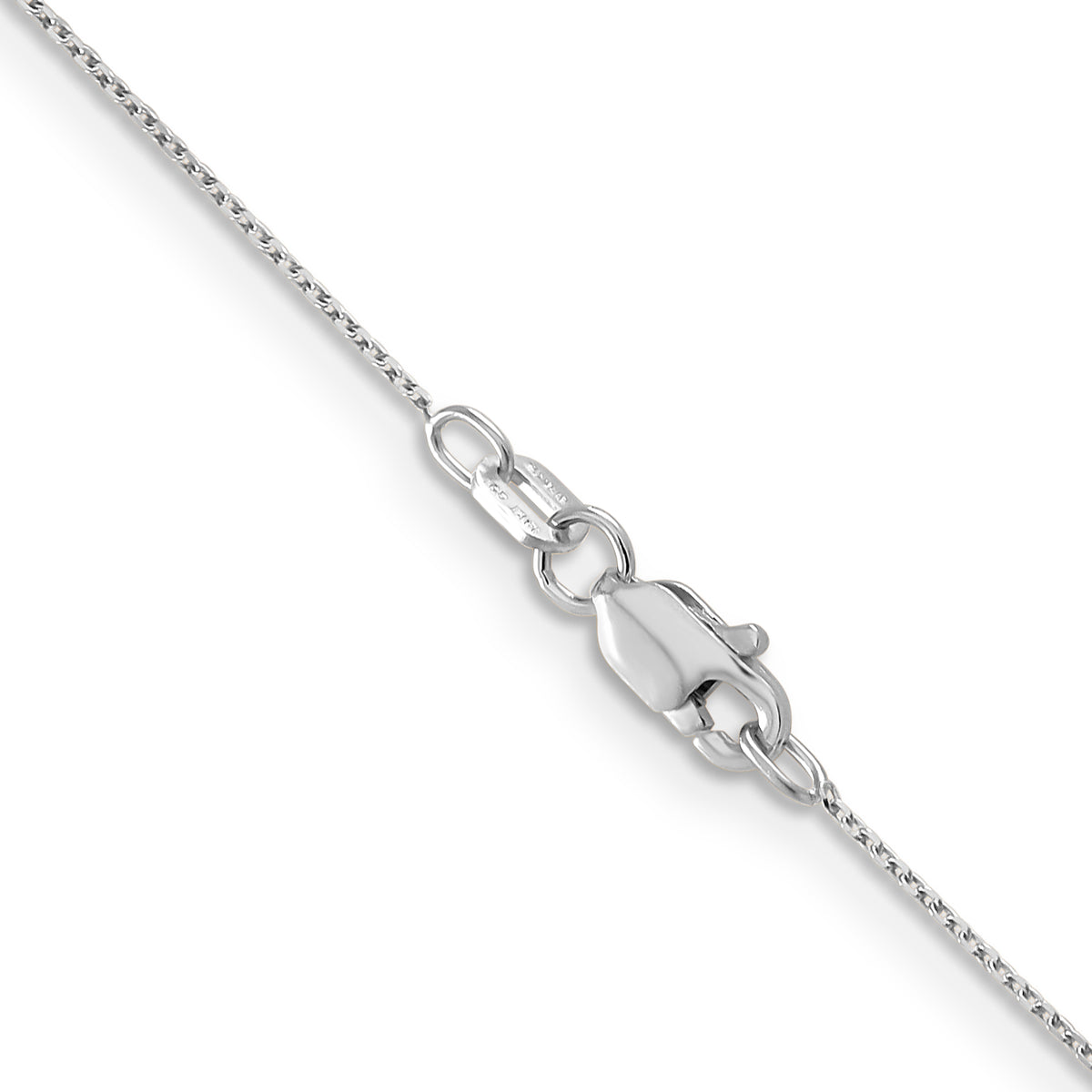 Gold (10K & 14K) Diamond-Cut Round Open Link Cable Chain - 14k White Gold / 16 in / 0.65 mm