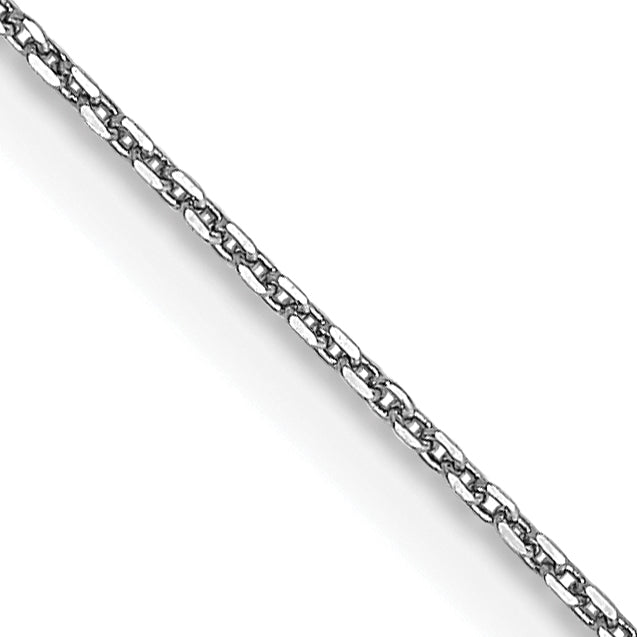 Gold (10K & 14K) Diamond-Cut Round Open Link Cable Chain - 14k White Gold / 16 in / 0.65 mm