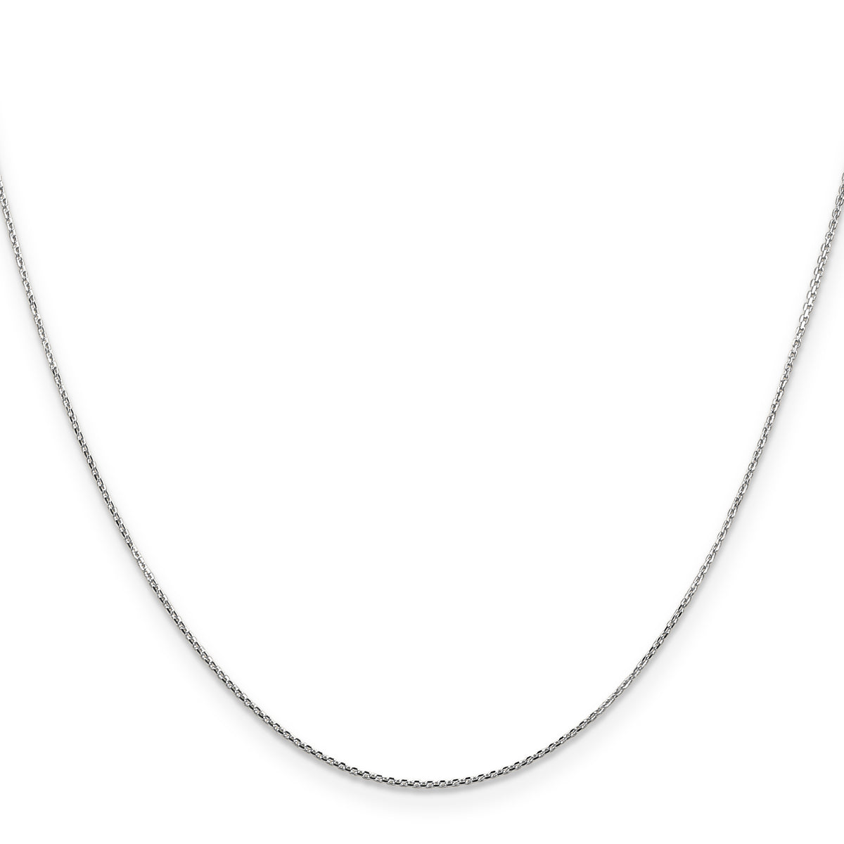 Gold (10K & 14K) Diamond-Cut Round Open Link Cable Chain - 14k White Gold / 14 in / 0.8 mm