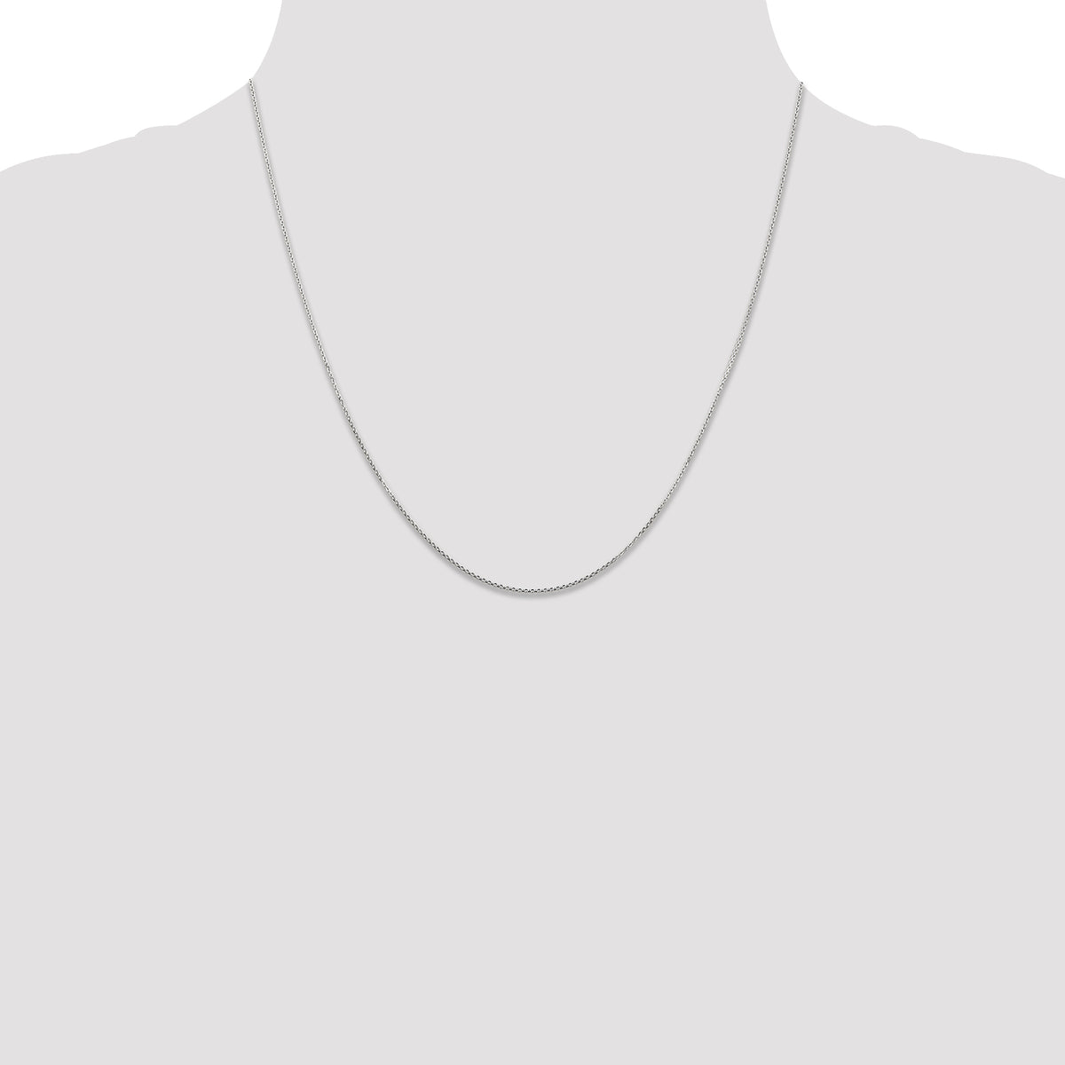 Gold (10K & 14K) Diamond-Cut Round Open Link Cable Chain - 14k White Gold / 20 in / 0.8 mm
