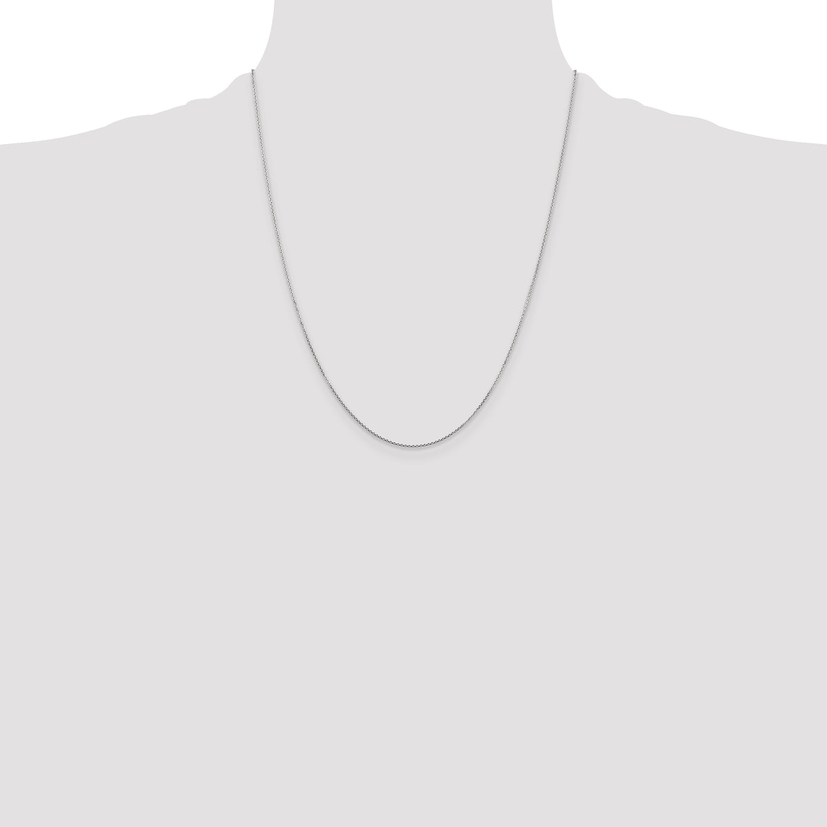 Gold (10K & 14K) Diamond-Cut Round Open Link Cable Chain - 14k White Gold / 22 in / 0.8 mm