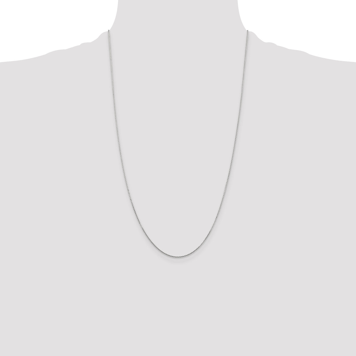 Gold (10K & 14K) Diamond-Cut Round Open Link Cable Chain - 14k White Gold / 26 in / 0.8 mm