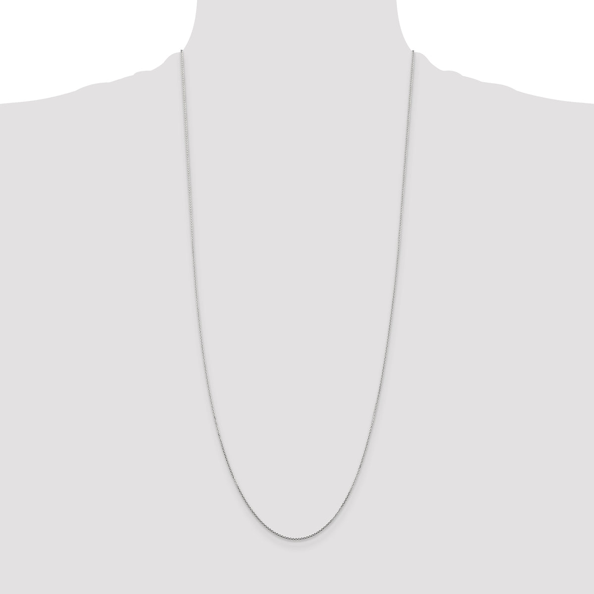 Gold (10K & 14K) Diamond-Cut Round Open Link Cable Chain - 14k White Gold / 30 in / 0.8 mm