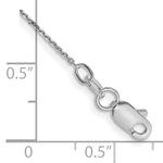 Gold (10K & 14K) Diamond-Cut Round Open Link Cable Chain Anklet - 14k White Gold / 10 in / 0.8 mm