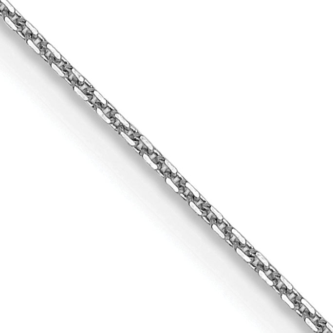 Gold (10K & 14K) Diamond-Cut Round Open Link Cable Chain - 14k White Gold / 14 in / 0.8 mm