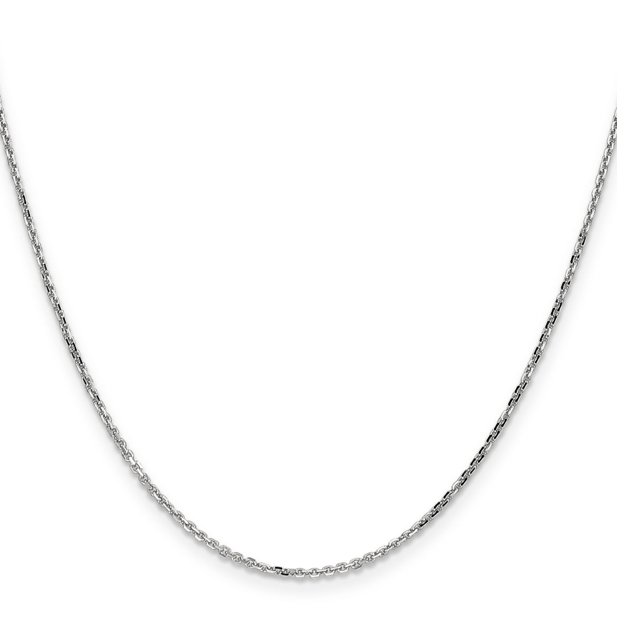 Gold (10K & 14K) Diamond-Cut Round Open Link Cable Chain - 14k White Gold / 14 in / 1.4 mm