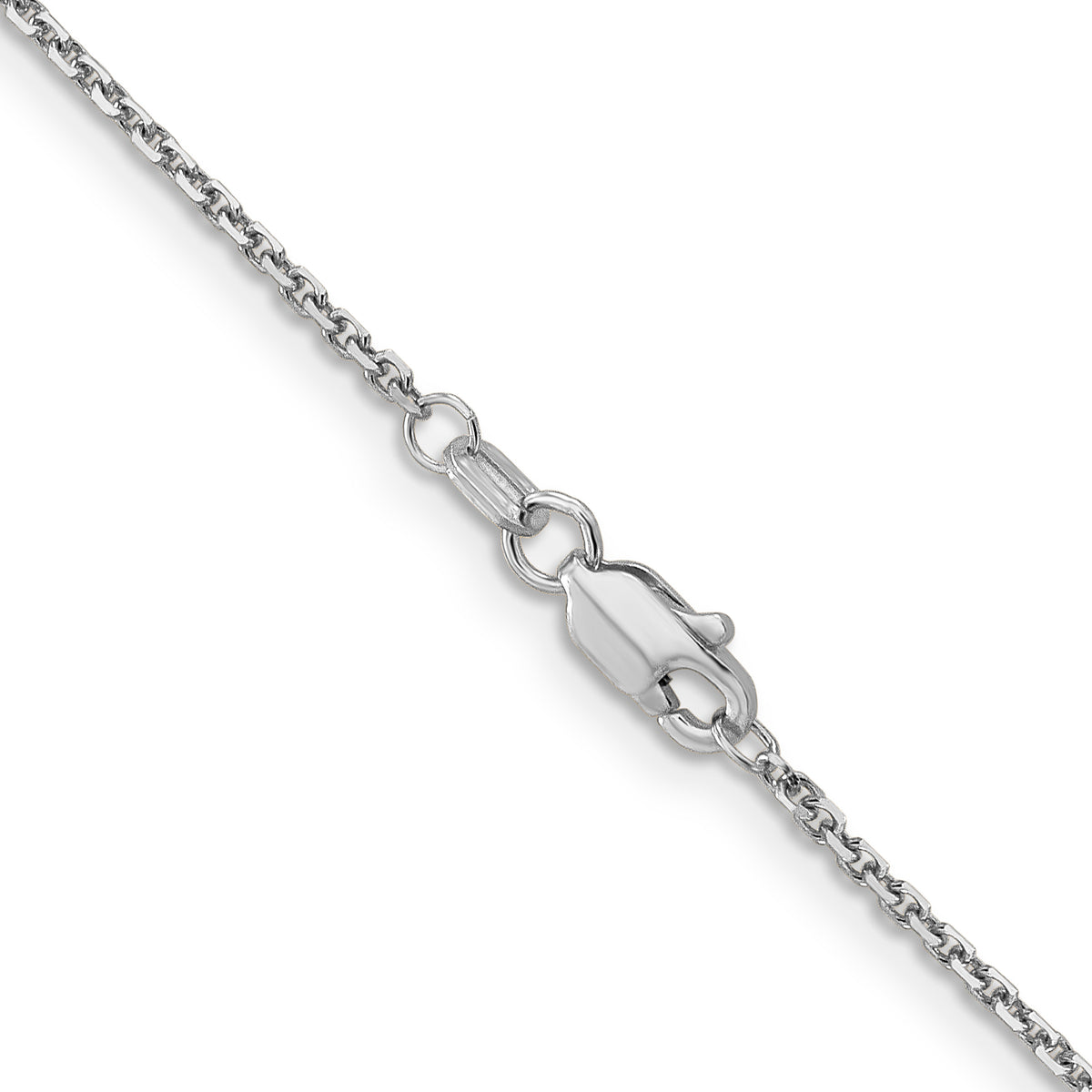Gold (10K & 14K) Diamond-Cut Round Open Link Cable Chain - 14k White Gold / 14 in / 1.4 mm