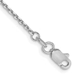 Gold (10K & 14K) Diamond-Cut Round Open Link Cable Chain Anklet - 14k White Gold / 10 in / 1.4 mm