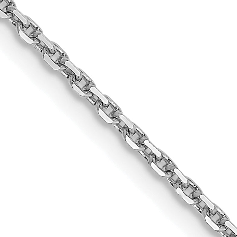 Gold (10K & 14K) Diamond-Cut Round Open Link Cable Chain - 14k White Gold / 14 in / 1.4 mm