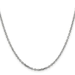 Gold (10K & 14K) Diamond-Cut Round Open Link Cable Chain - 14k White Gold / 16 in / 2.2 mm