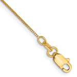 Gold (10K & 14K) Box Chain Anklet - 14k Yellow Gold / 10 in / 0.5 mm, Lobster