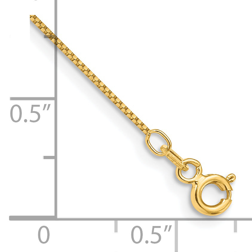 Gold (10K & 14K) Box Chain Anklet - 14k Yellow Gold / 10 in / 0.7 mm