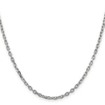 Gold (10K & 14K) Diamond-Cut Round Open Link Cable Chain - 14k White Gold / 16 in / 3 mm