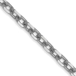Gold (10K & 14K) Diamond-Cut Round Open Link Cable Chain - 14k White Gold / 16 in / 3 mm