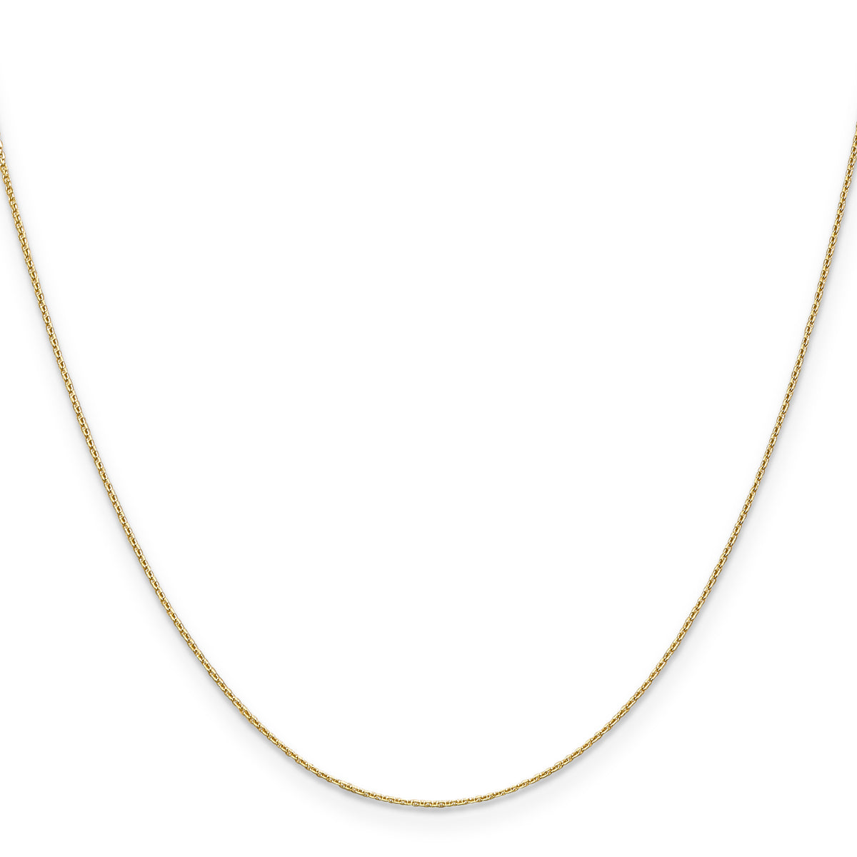 Gold (10K & 14K) Diamond-Cut Round Open Link Cable Chain - 14k Yellow Gold / 16 in / 0.65 mm
