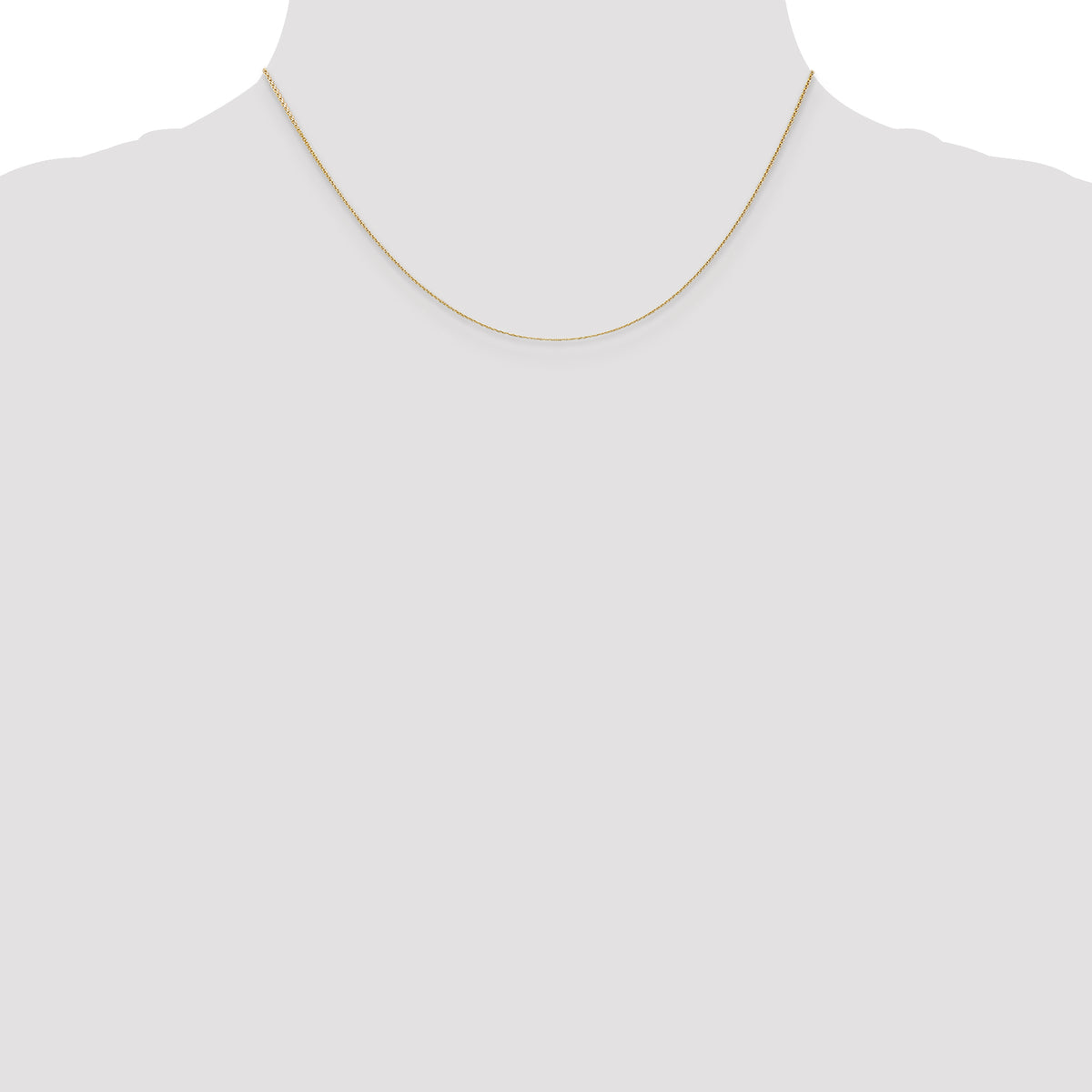 Gold (10K & 14K) Diamond-Cut Round Open Link Cable Chain - 14k Yellow Gold / 16 in / 0.65 mm