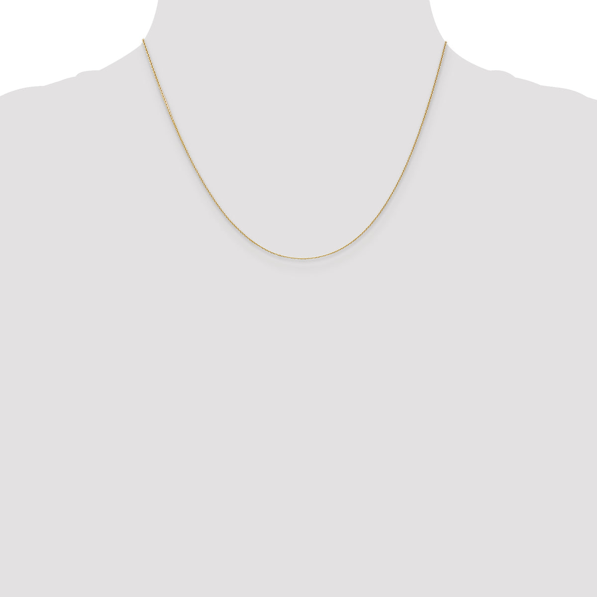 Gold (10K & 14K) Diamond-Cut Round Open Link Cable Chain - 14k Yellow Gold / 18 in / 0.65 mm