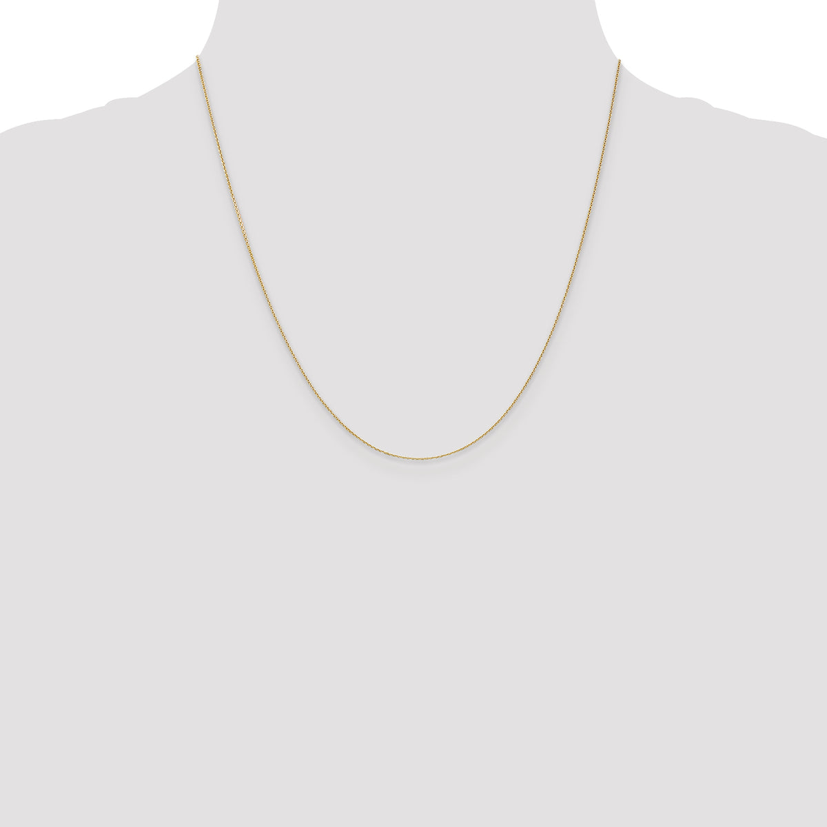 Gold (10K & 14K) Diamond-Cut Round Open Link Cable Chain - 14k Yellow Gold / 20 in / 0.65 mm