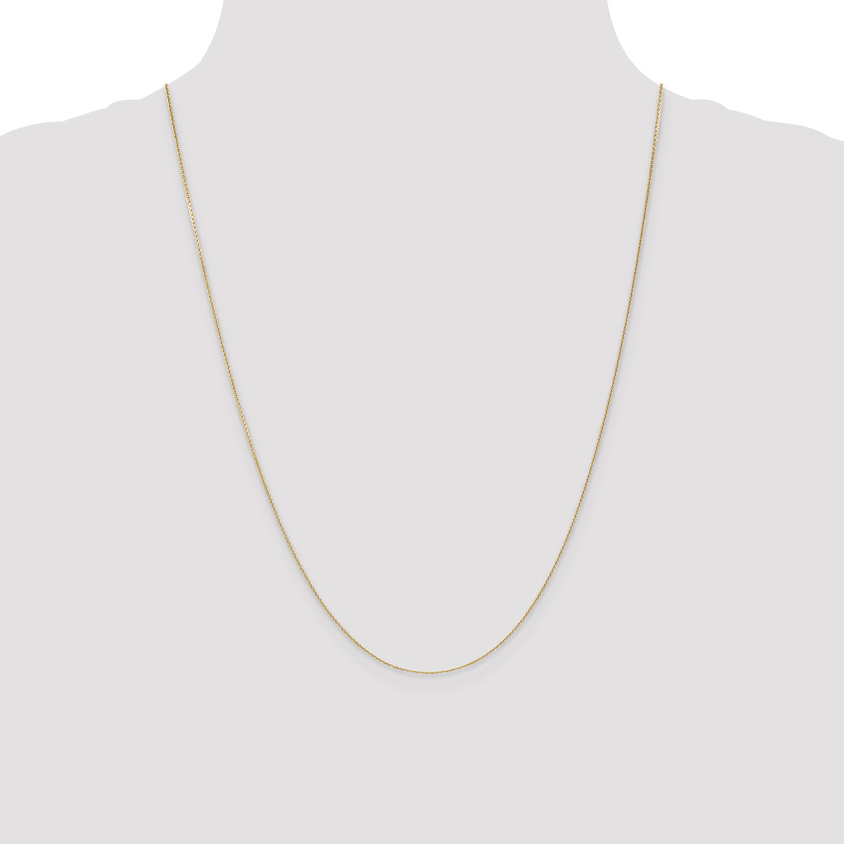 Gold (10K & 14K) Diamond-Cut Round Open Link Cable Chain - 14k Yellow Gold / 24 in / 0.65 mm