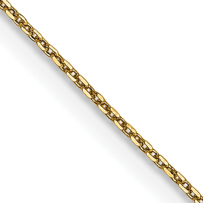 Gold (10K & 14K) Diamond-Cut Round Open Link Cable Chain - 14k Yellow Gold / 16 in / 0.65 mm