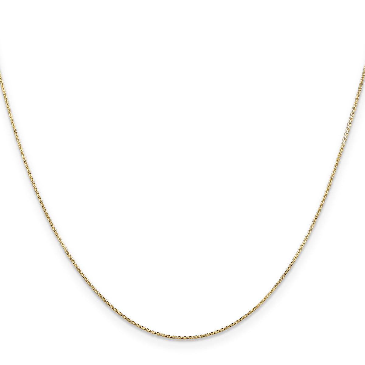 Gold (10K & 14K) Diamond-Cut Round Open Link Cable Chain - 14k Yellow Gold / 14 in / 0.8 mm