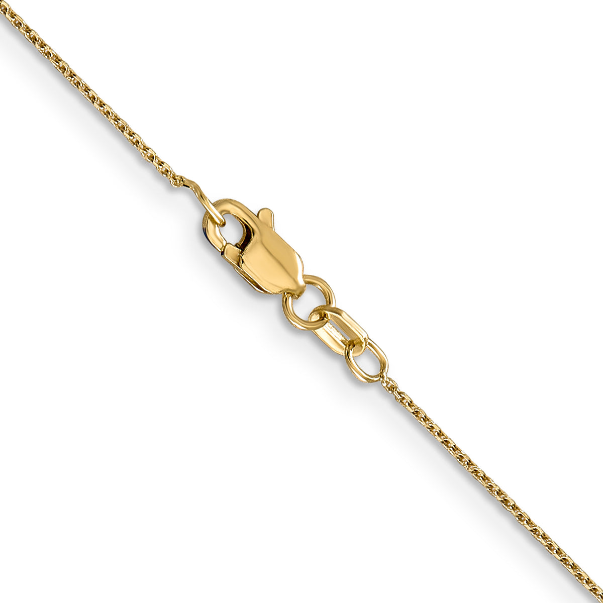 Gold (10K & 14K) Diamond-Cut Round Open Link Cable Chain - 14k Yellow Gold / 14 in / 0.8 mm