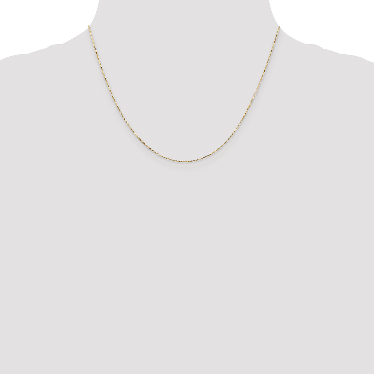Gold (10K & 14K) Diamond-Cut Round Open Link Cable Chain - 14k Yellow Gold / 18 in / 0.8 mm