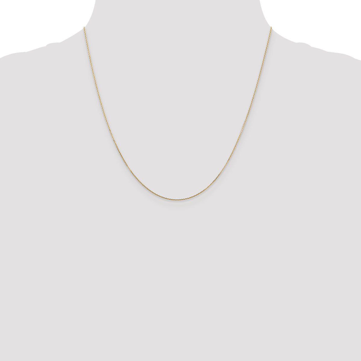 Gold (10K & 14K) Diamond-Cut Round Open Link Cable Chain - 14k Yellow Gold / 20 in / 0.8 mm