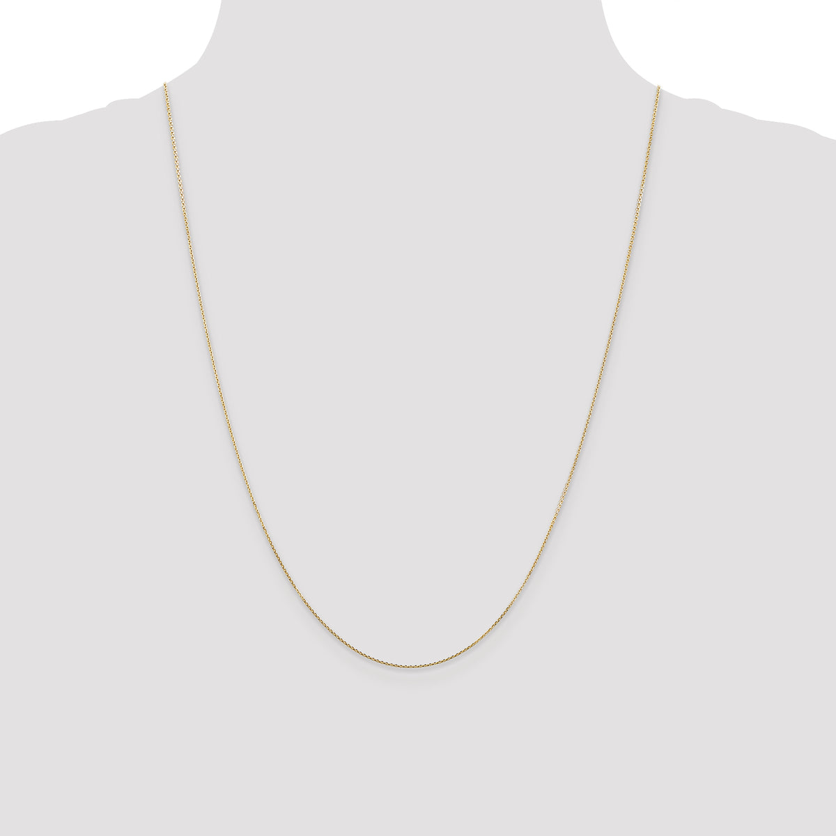 Gold (10K & 14K) Diamond-Cut Round Open Link Cable Chain - 14k Yellow Gold / 24 in / 0.8 mm