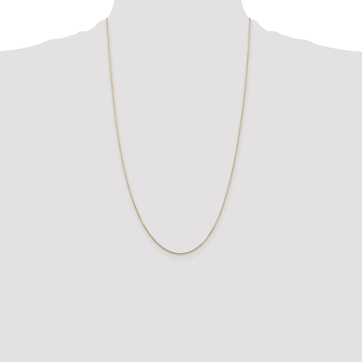Gold (10K & 14K) Diamond-Cut Round Open Link Cable Chain - 14k Yellow Gold / 26 in / 0.8 mm