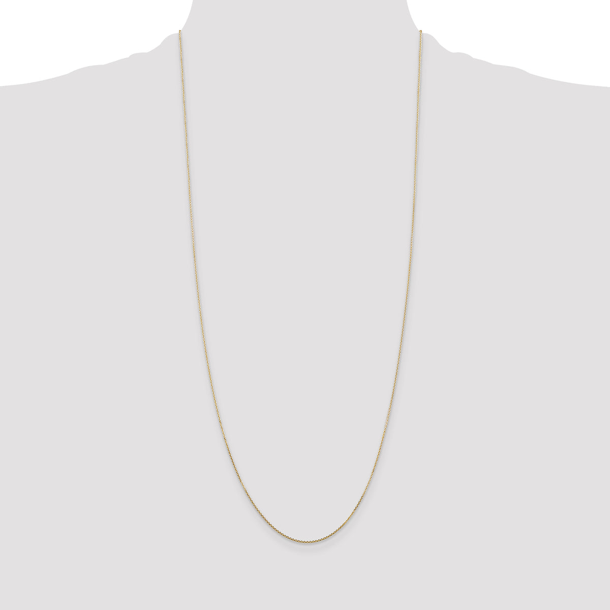 Gold (10K & 14K) Diamond-Cut Round Open Link Cable Chain - 14k Yellow Gold / 30 in / 0.8 mm