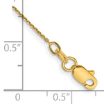 Gold (10K & 14K) Diamond-Cut Round Open Link Cable Chain Anklet - 14k Yellow Gold / 10 in / 0.8 mm