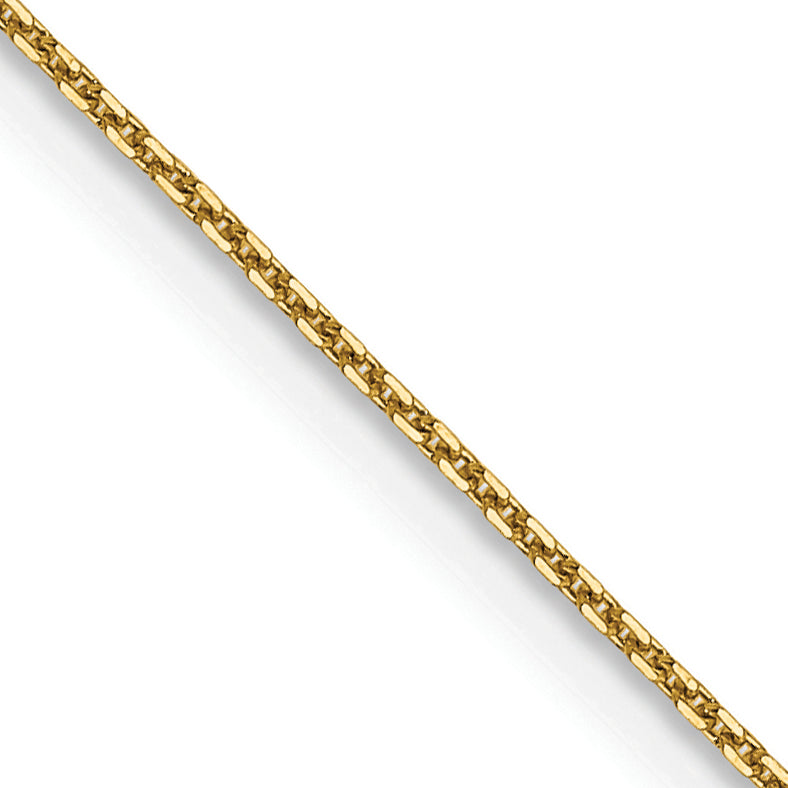 Gold (10K & 14K) Diamond-Cut Round Open Link Cable Chain - 14k Yellow Gold / 14 in / 0.8 mm