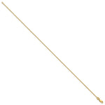 Gold (10K & 14K) Diamond-Cut Round Open Link Cable Chain Anklet - 14k Yellow Gold / 10 in / 1.4 mm