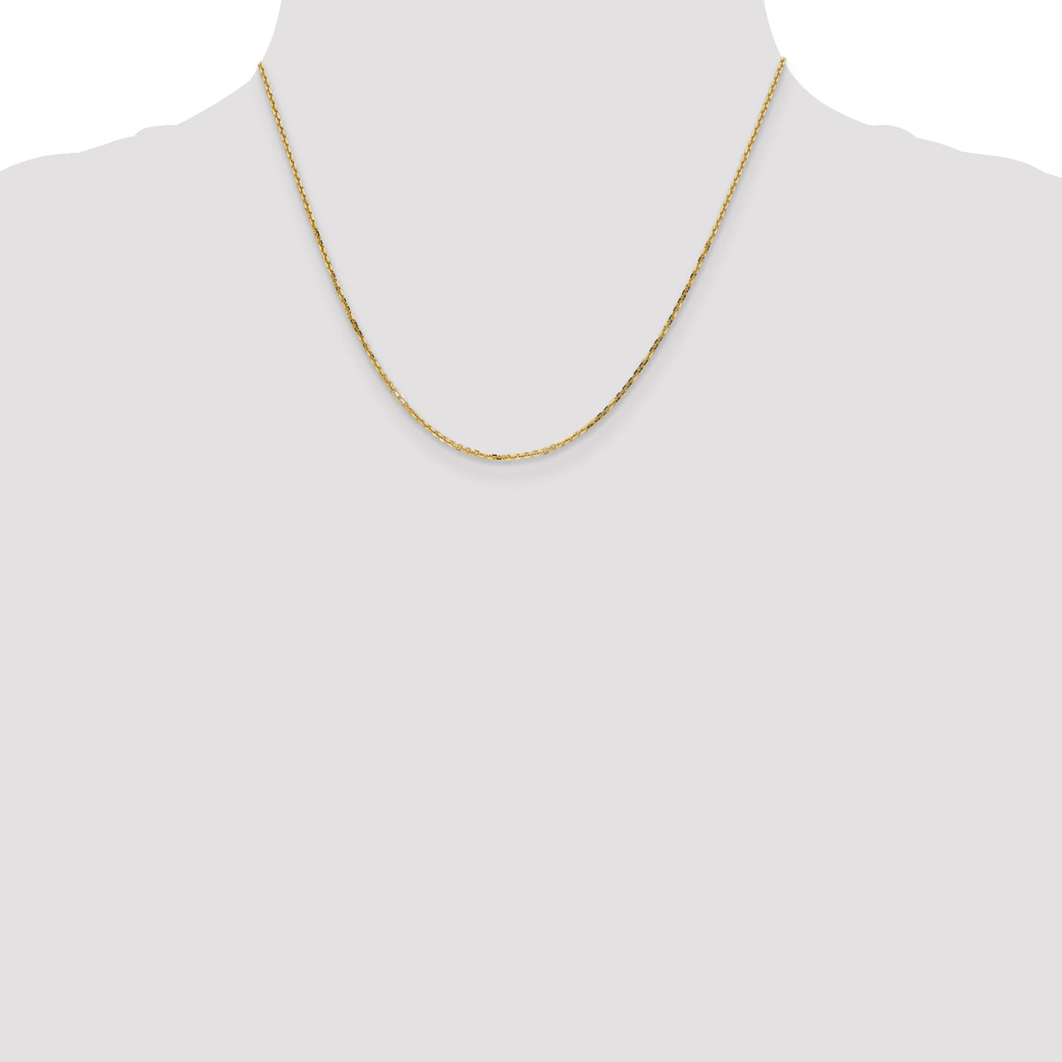 Gold (10K & 14K) Diamond-Cut Round Open Link Cable Chain - 14k Yellow Gold / 18 in / 1.4 mm