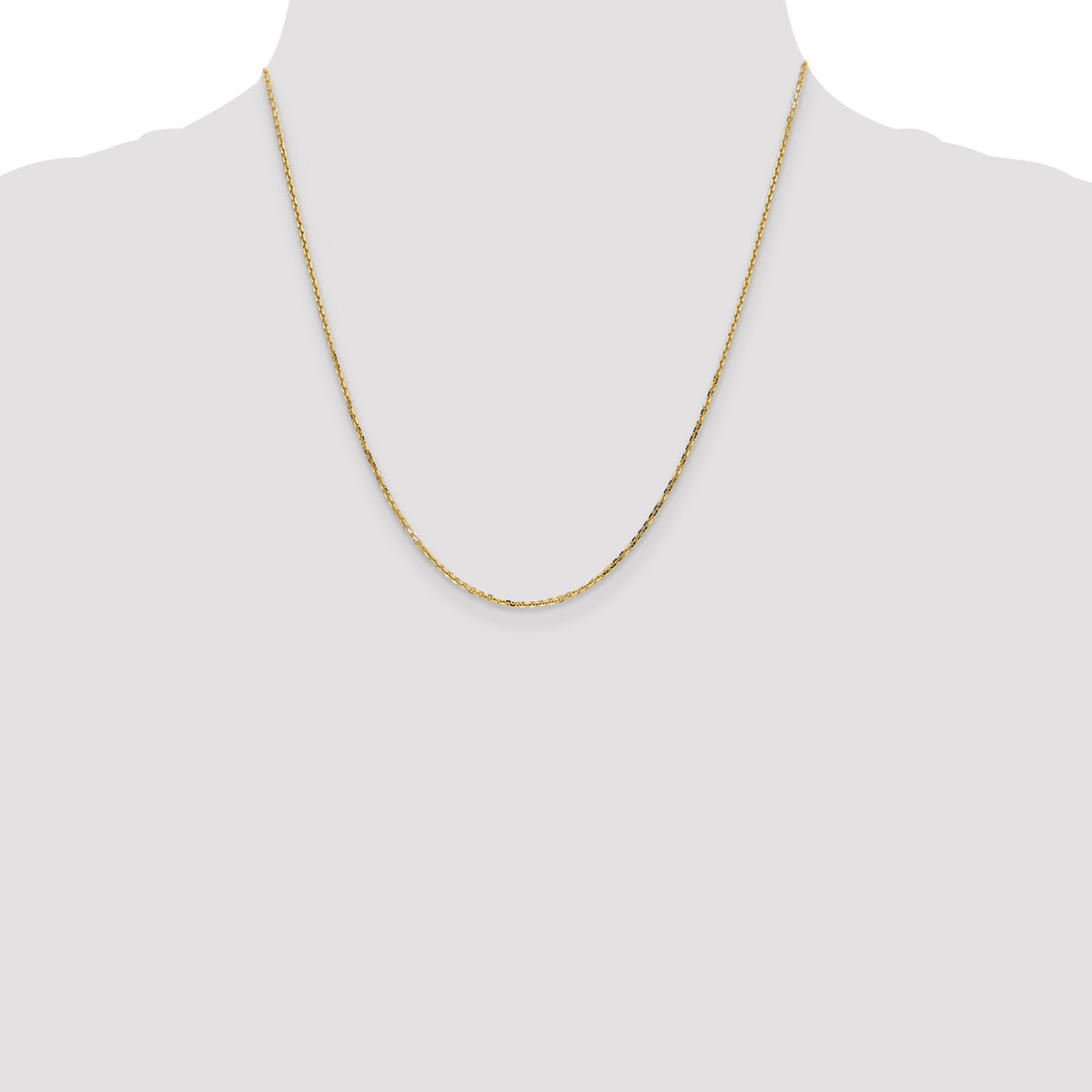 Gold (10K & 14K) Diamond-Cut Round Open Link Cable Chain - 14k Yellow Gold / 20 in / 1.4 mm