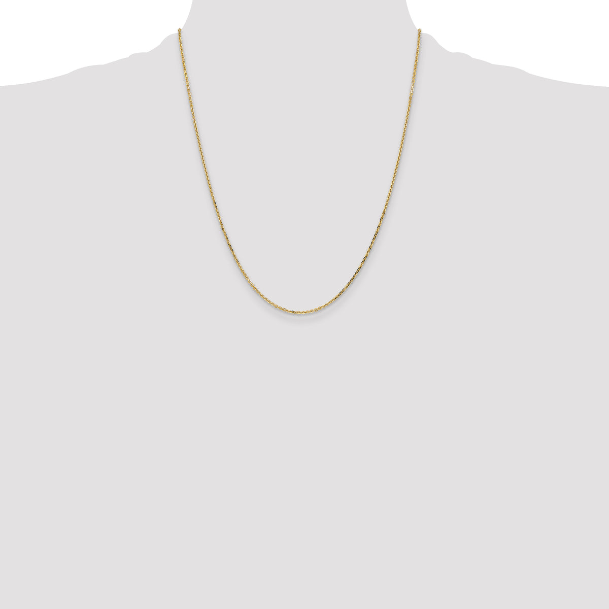 Gold (10K & 14K) Diamond-Cut Round Open Link Cable Chain - 14k Yellow Gold / 22 in / 1.4 mm