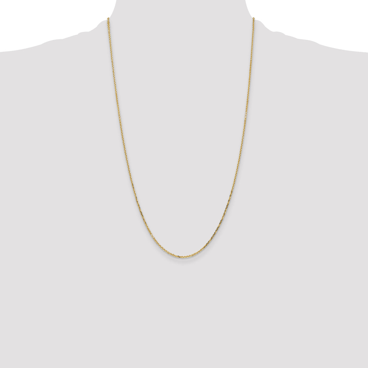 Gold (10K & 14K) Diamond-Cut Round Open Link Cable Chain - 14k Yellow Gold / 26 in / 1.4 mm