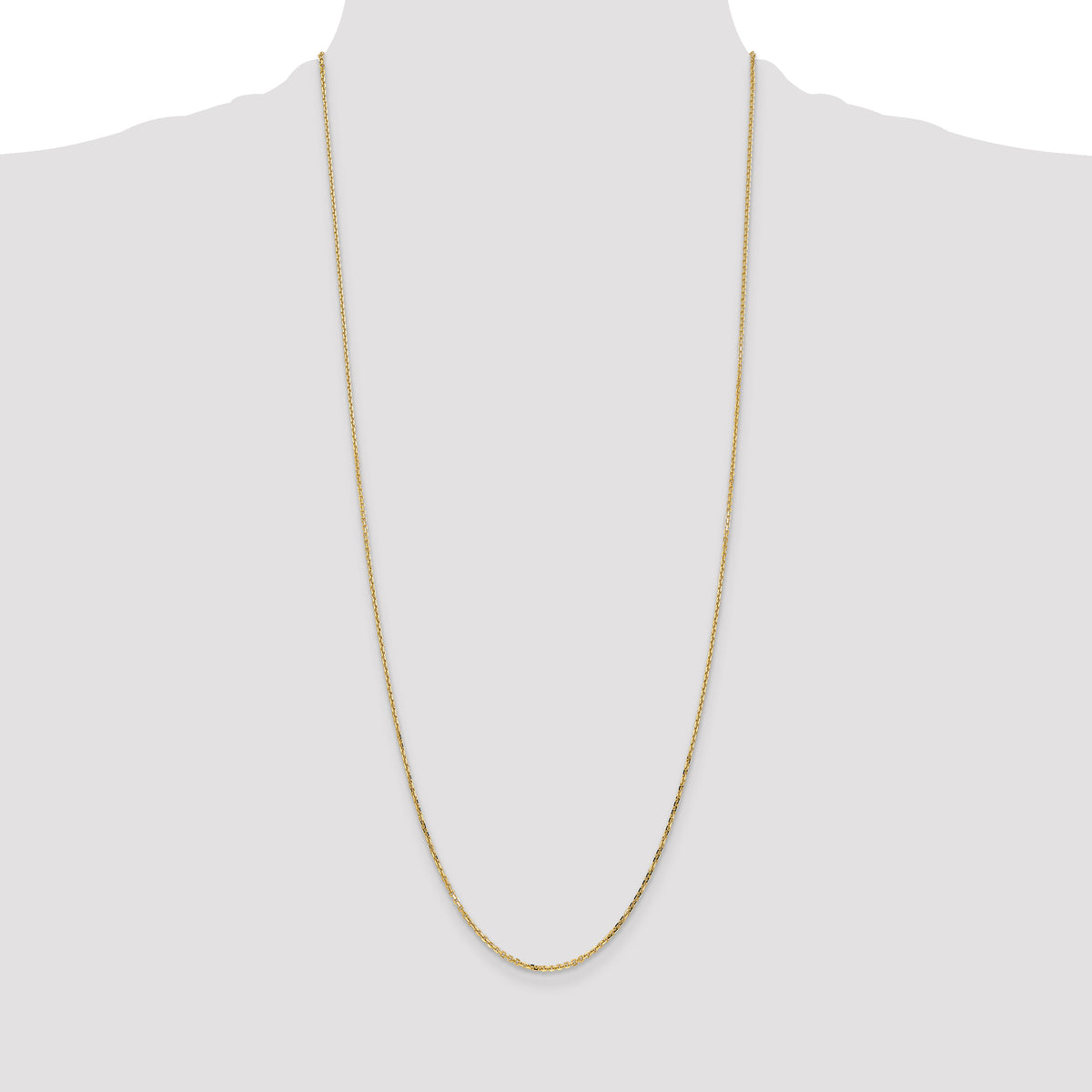 Gold (10K & 14K) Diamond-Cut Round Open Link Cable Chain - 14k Yellow Gold / 30 in / 1.4 mm