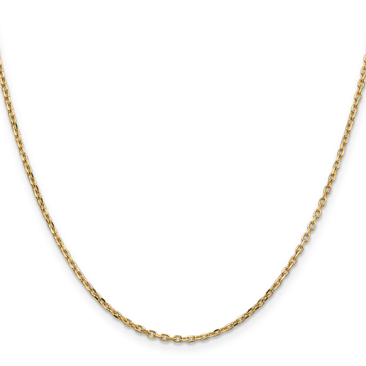 Gold (10K & 14K) Diamond-Cut Round Open Link Cable Chain - 14k Yellow Gold / 16 in / 1.8 mm