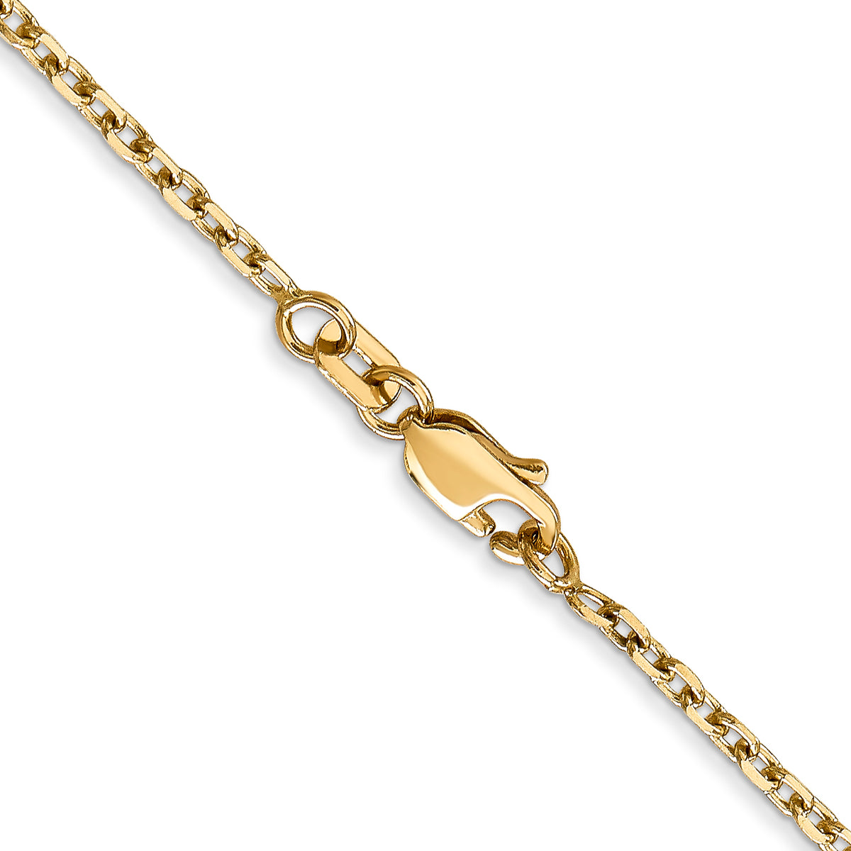 Gold (10K & 14K) Diamond-Cut Round Open Link Cable Chain - 14k Yellow Gold / 16 in / 1.8 mm
