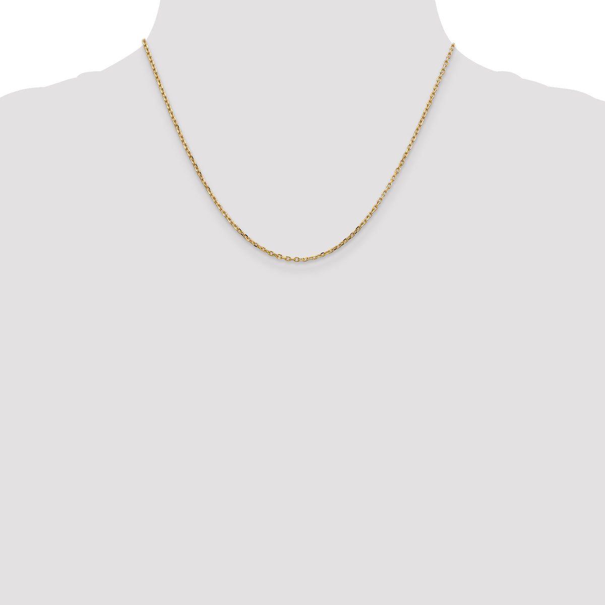 Gold (10K & 14K) Diamond-Cut Round Open Link Cable Chain - 14k Yellow Gold / 18 in / 1.8 mm
