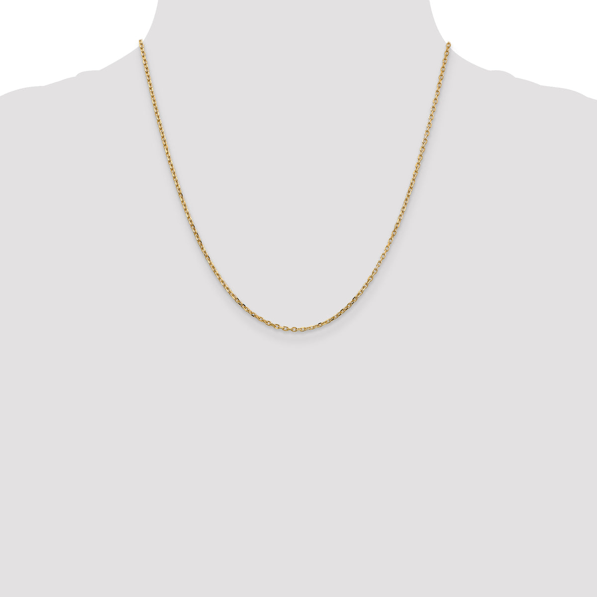 Gold (10K & 14K) Diamond-Cut Round Open Link Cable Chain - 14k Yellow Gold / 20 in / 1.8 mm