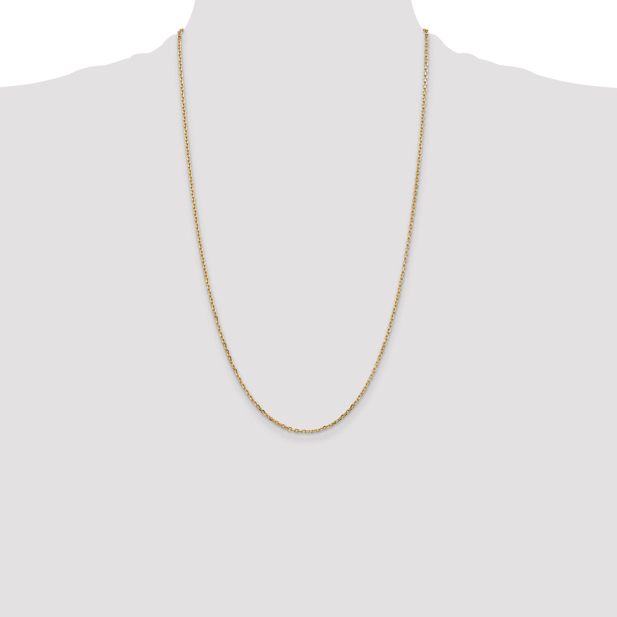 Gold (10K & 14K) Diamond-Cut Round Open Link Cable Chain - 14k Yellow Gold / 26 in / 1.8 mm