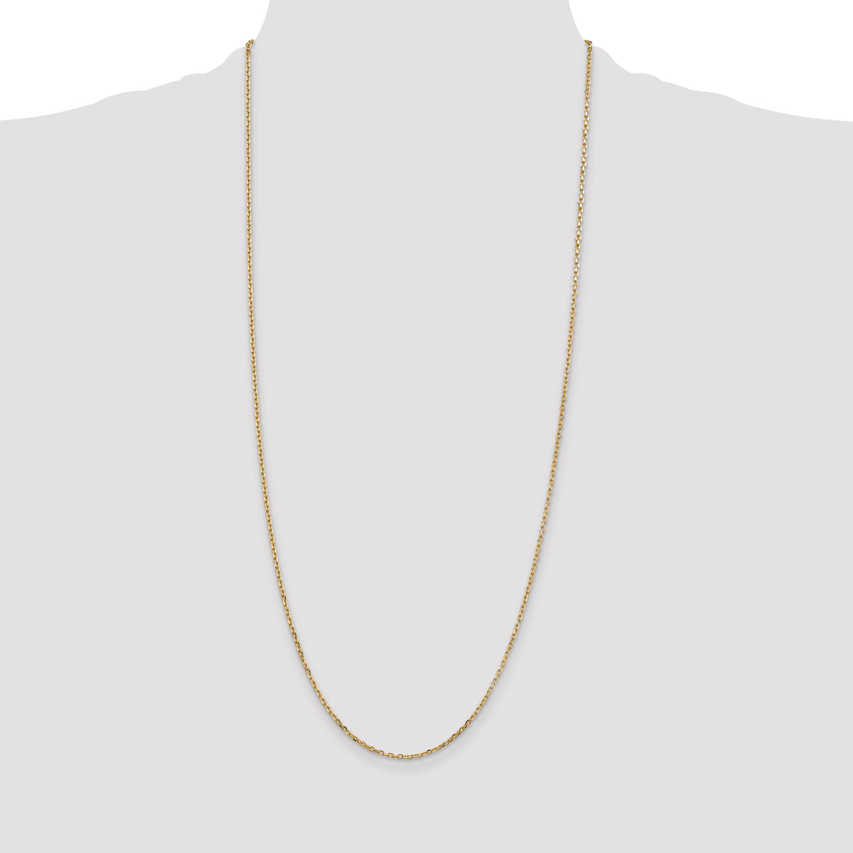 Gold (10K & 14K) Diamond-Cut Round Open Link Cable Chain - 14k Yellow Gold / 30 in / 1.8 mm