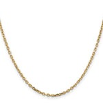 Gold (10K & 14K) Diamond-Cut Round Open Link Cable Chain - 14k Yellow Gold / 16 in / 2.2 mm