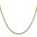 Gold (10K & 14K) Diamond-Cut Round Open Link Cable Chain - 14k Yellow Gold / 16 in / 3 mm